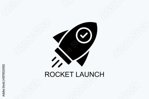 Rocket Launch Vector Icon Or Logo Illustration