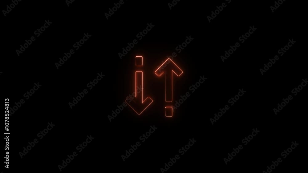 Neon Up and Down Arrows – Glowing Directional Symbols Neon Up and Down Arrows – Glowing Directional Symbols