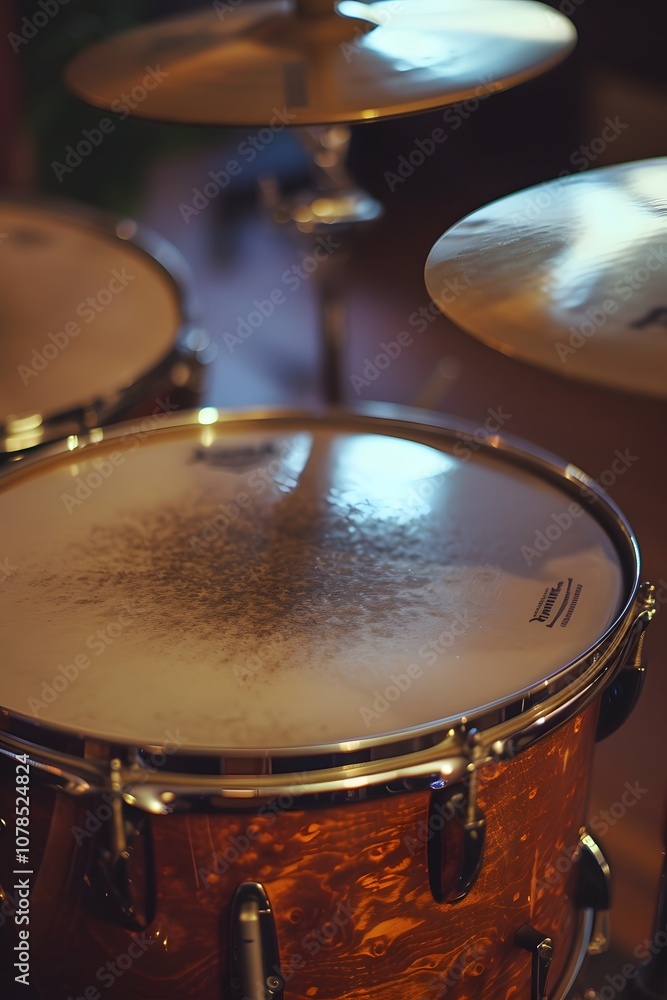 Sudden sparse drum beats building tension in a minimalist setup AI generated illustration