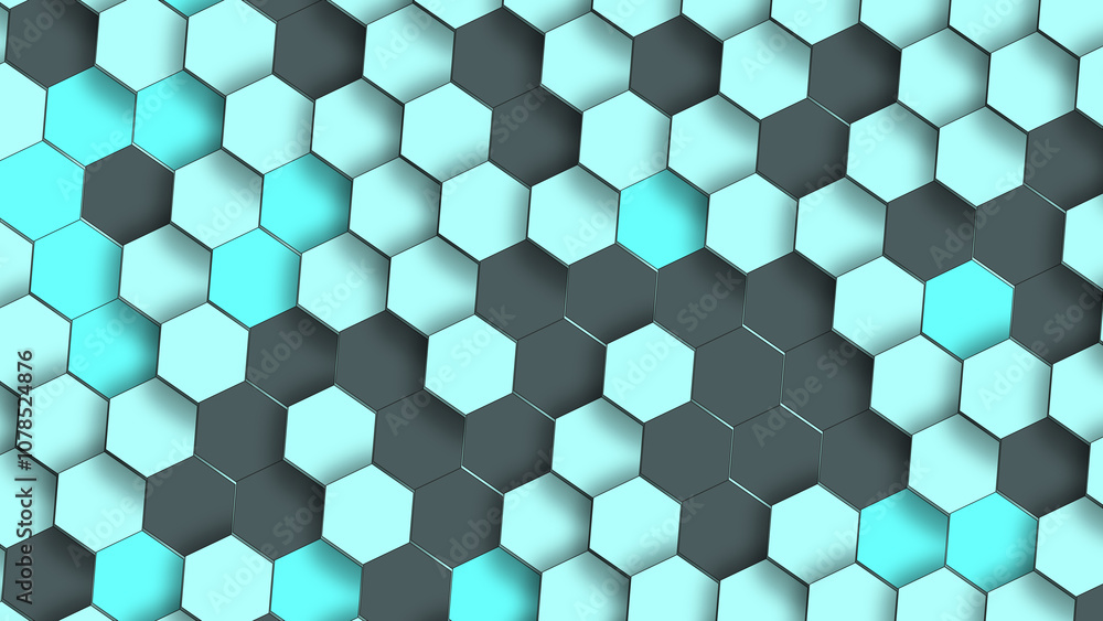 Blue and gray hexagons pattern, futuristic scientific high-tech background. Colorful hexagon concept as background. Blue and gray hexagons pattern, futuristic scientific high-tech background. Colorful hexagon concept as background.