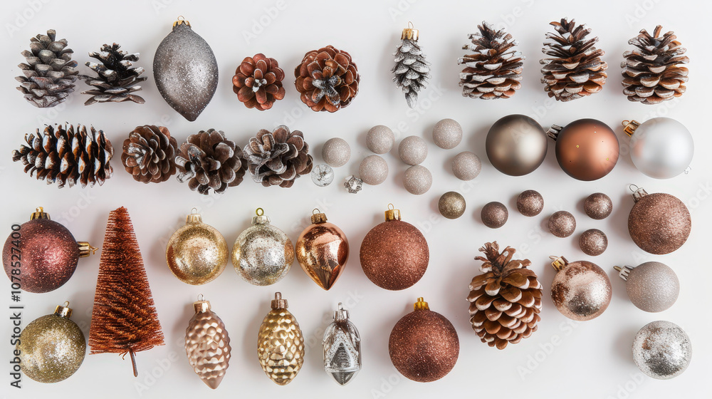 christmas decorations on a white background christmas decorations on a white background