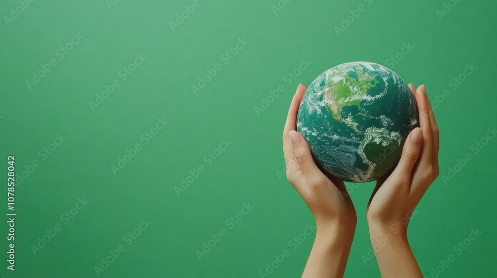 A pair of hands holding a globe, symbolizing environmental awareness and care for the Earth. A pair of hands holding a globe, symbolizing environmental awareness and care for the Earth.