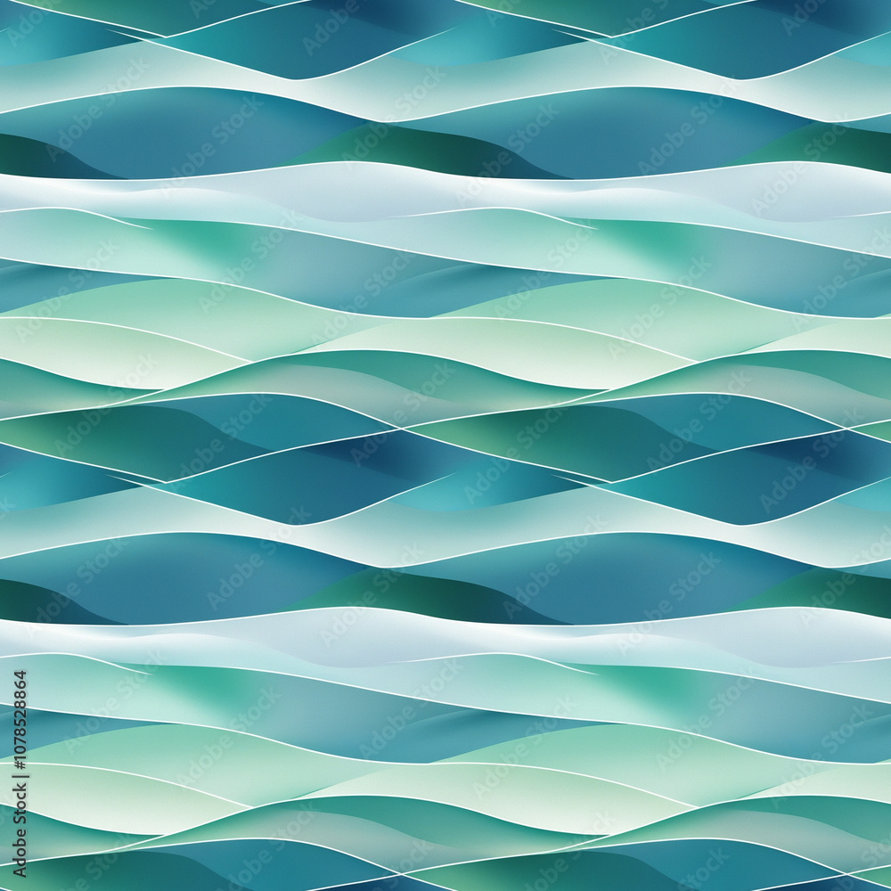 Obraz premium Fluid wave pattern in blue and green shades for modern textile and wallpaper design