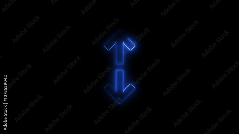 Neon Up and Down Arrow Icons on Black Background – Glowing Navigation and Direction Symbols Neon Up and Down Arrow Icons on Black Background – Glowing Navigation and Direction Symbols