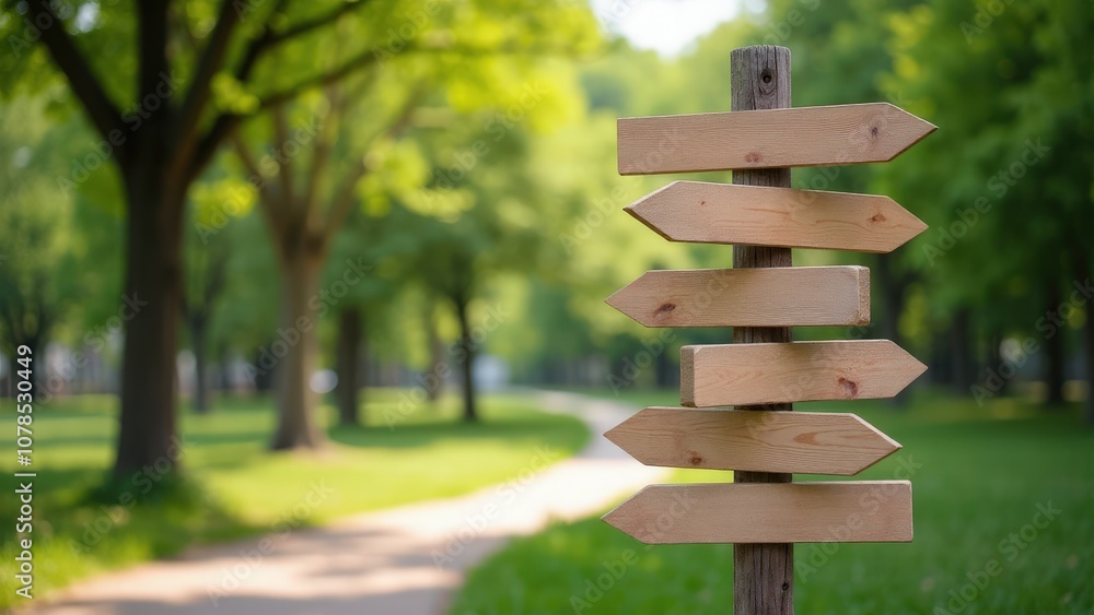Professional outdoor wayfinding station screen mockup with blank panels, perfect for park signage.
