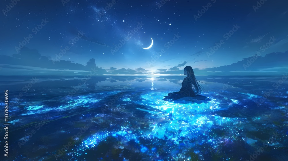 Milky Way Star Beach illustration poster background
Milky Way Star Beach illustration poster background