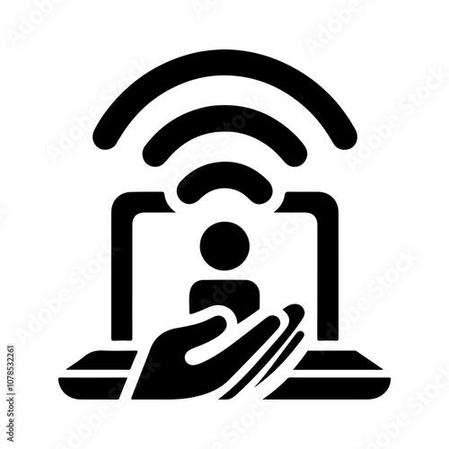 Wi-Fi icon silhouette vector Wi-fi wireless internet signal on a white background