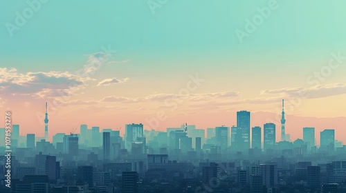 The minimalist evolution of a metropolitan skyline AI generated illustration