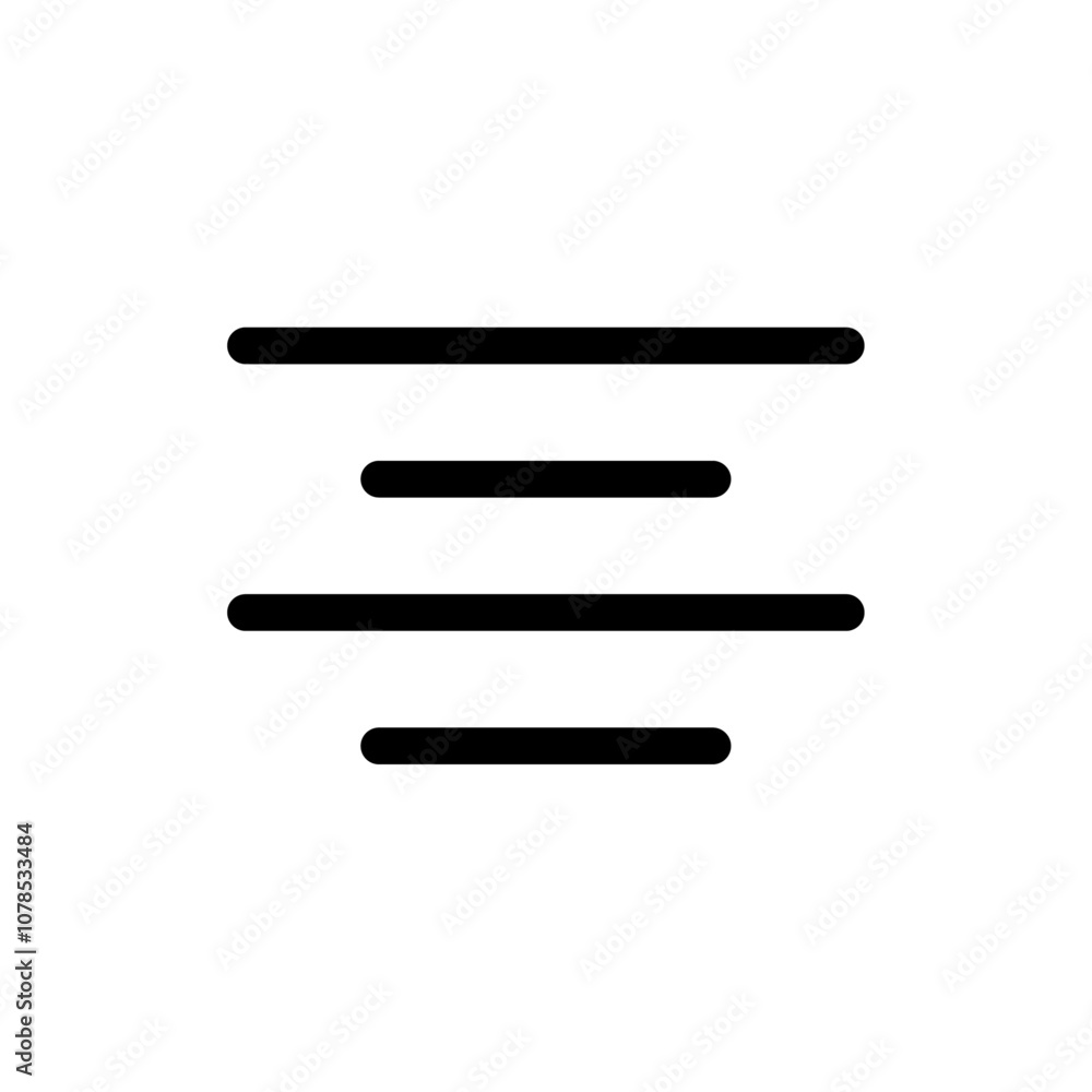 Align center icon Outline vector for web ui Align center icon Outline vector for web ui
