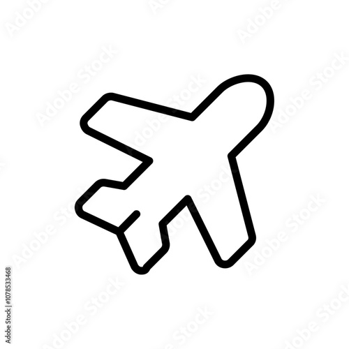 Airplane icon Outline vector for web ui