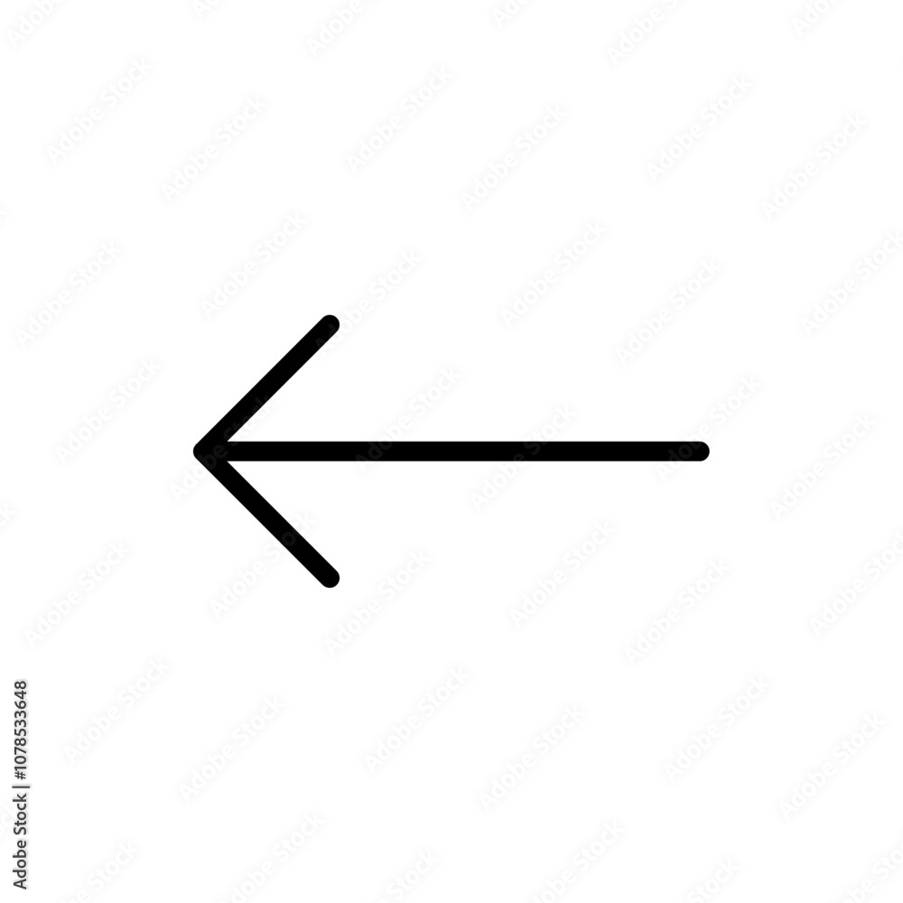 Arrow left icon Outline vector for web ui Arrow left icon Outline vector for web ui