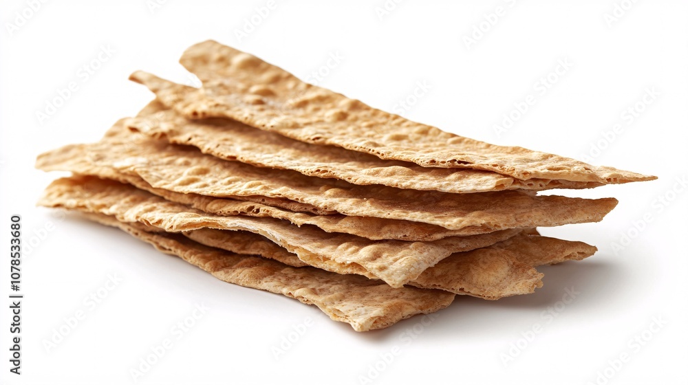 Stack of Crispbread on White: A Rustic Touch for Your Culinary Needs Stack of Crispbread on White: A Rustic Touch for Your Culinary Needs