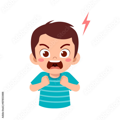 little kid scream and feel angry