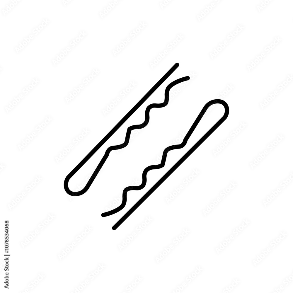 Bobby pin icon Outline vector for web ui Bobby pin icon Outline vector for web ui
