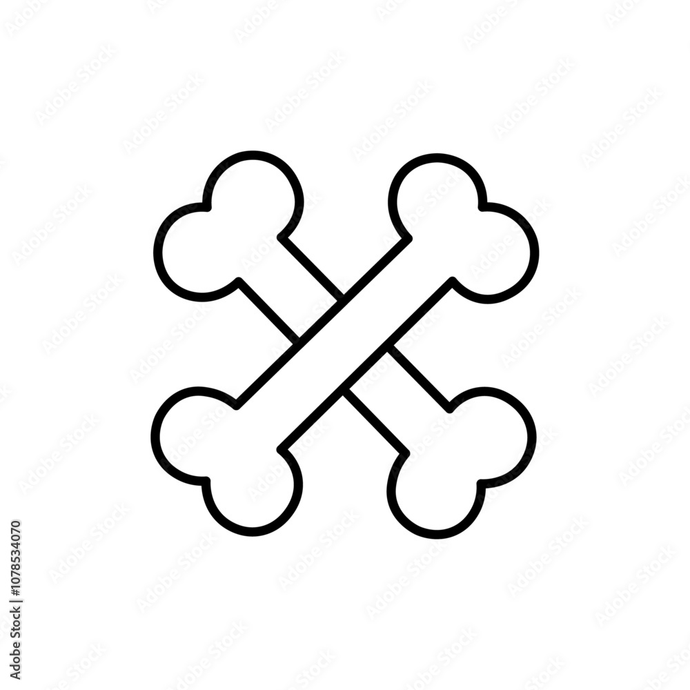Bones icon Outline vector for web ui Bones icon Outline vector for web ui