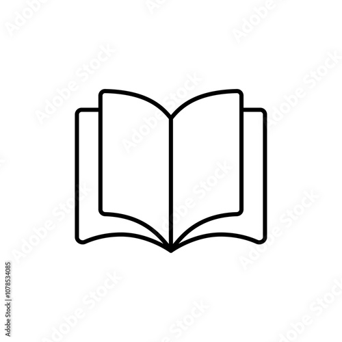 Book open icon Outline vector for web ui