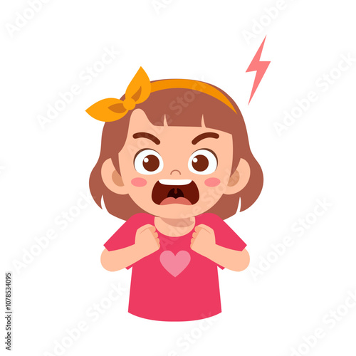 little kid scream and feel angry