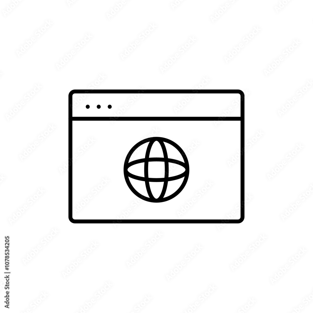 Browser icon Outline vector for web ui Browser icon Outline vector for web ui