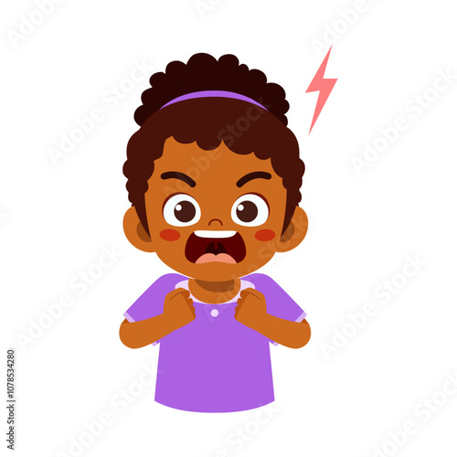 little kid scream and feel angry