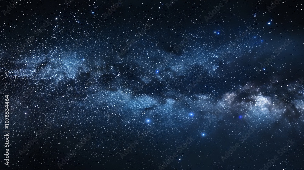A night sky filled with stars and a milky way. A night sky filled with stars and a milky way.