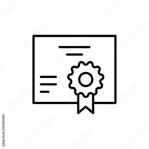 Certificate icon Outline vector for web ui