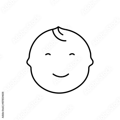 Child face icon Outline vector for web ui