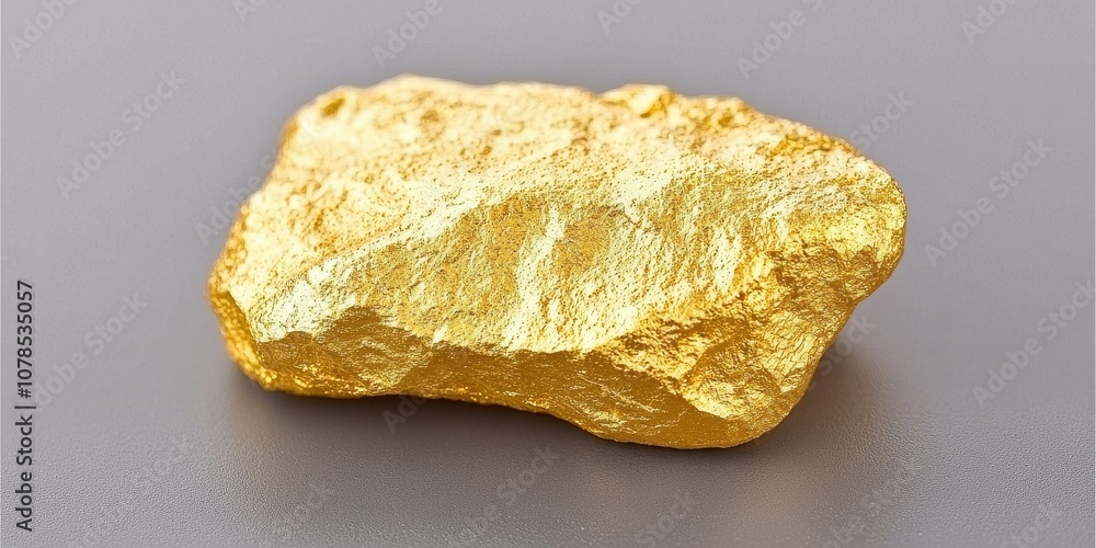 Close-up of a natural gold nugget showcasing its unique texture and shine. Close-up of a natural gold nugget showcasing its unique texture and shine.