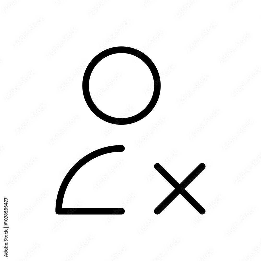 Delete user icon Outline vector for web ui Delete user icon Outline vector for web ui
