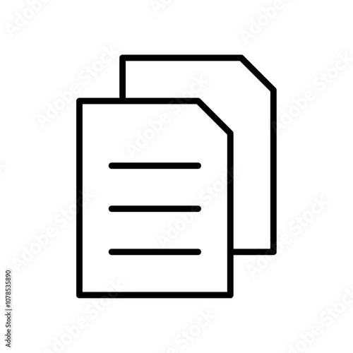 Document icon Outline vector for web ui