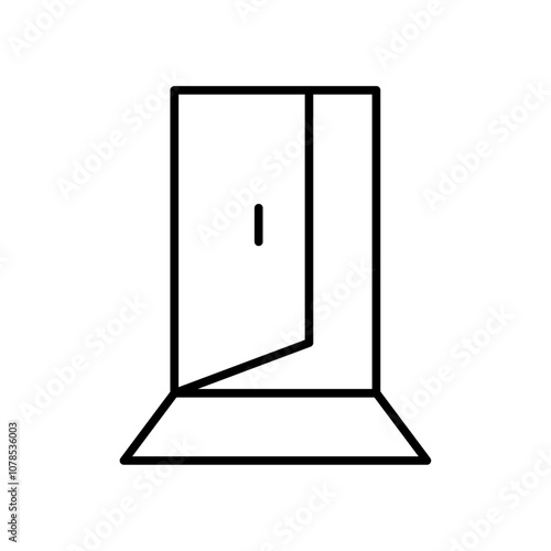 Door icon Outline vector for web ui