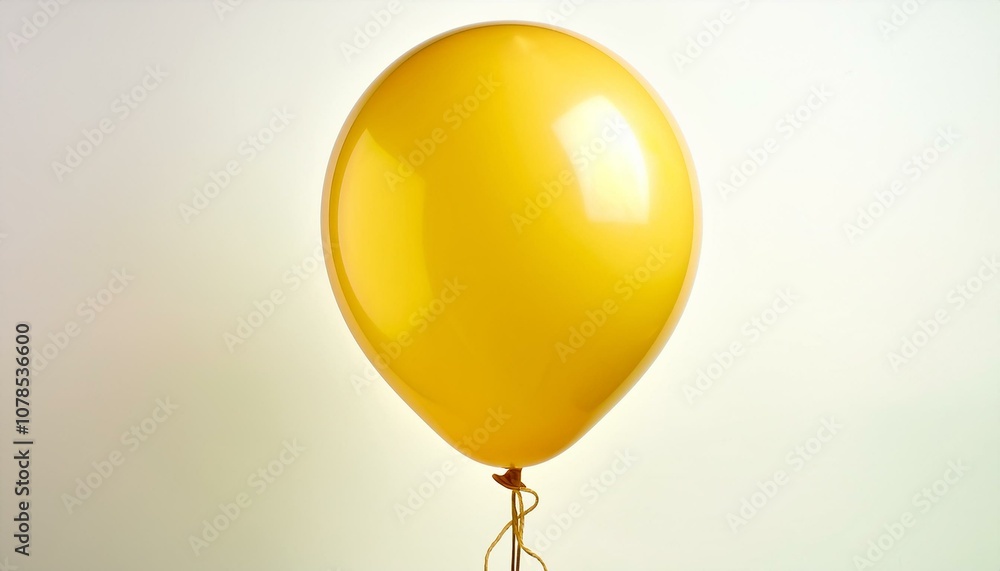 helium balloon in yellow color with a rope isolated background helium balloon in yellow color with a rope isolated background