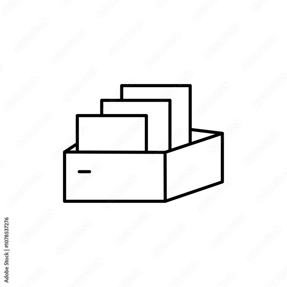 Folder box icon Outline vector for web ui Folder box icon Outline vector for web ui
