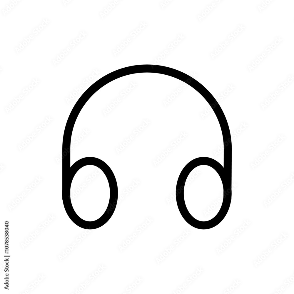 Headset icon Outline vector for web ui Headset icon Outline vector for web ui