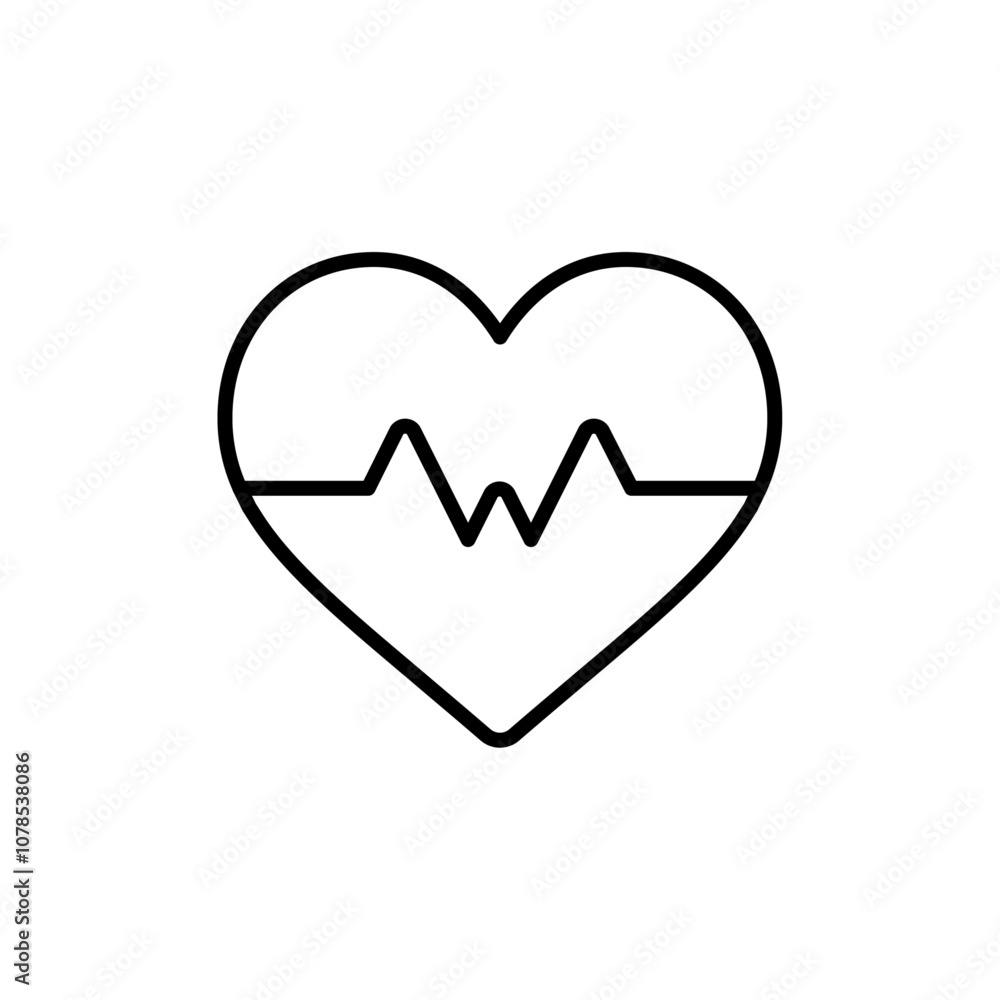 Heartbeat icon Outline vector for web ui Heartbeat icon Outline vector for web ui