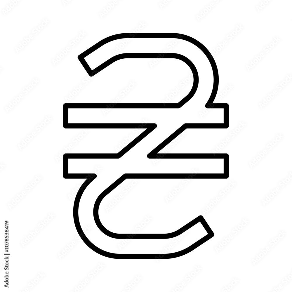 Hryvnia icon Outline vector for web ui Hryvnia icon Outline vector for web ui