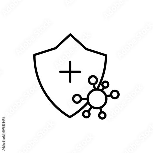 immunity icon Outline vector for web ui