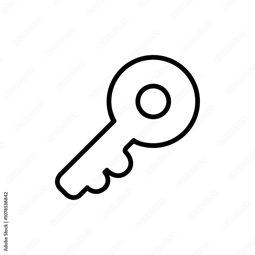 Key icon Outline vector for web ui Key icon Outline vector for web ui