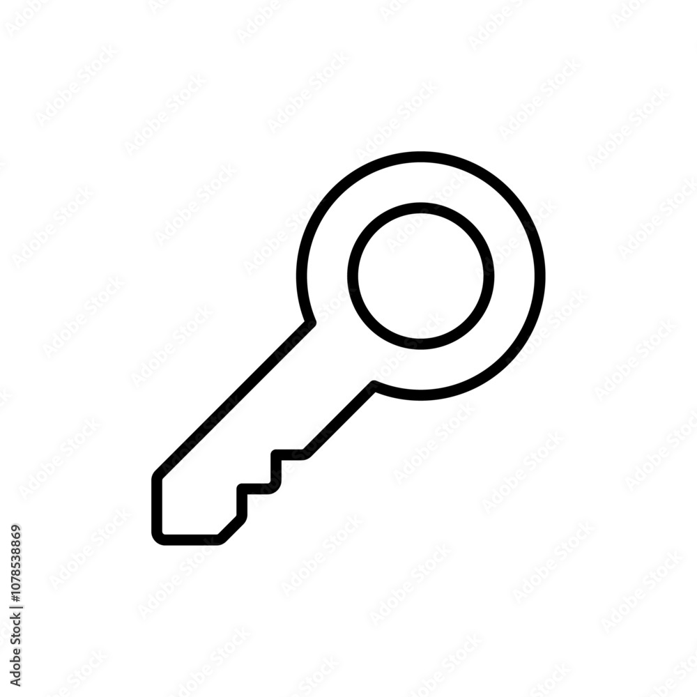 Key icon Outline vector for web ui Key icon Outline vector for web ui