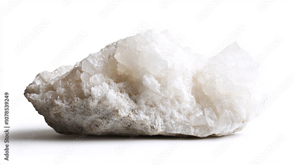 Raw Crystal Quartz Cluster on White Background: A Captivating Close-Up of Nature's Brilliance Raw Crystal Quartz Cluster on White Background: A Captivating Close-Up of Nature's Brilliance