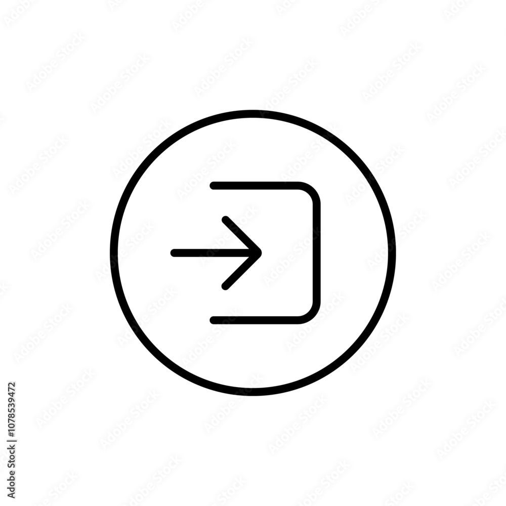 Login icon Outline vector for web ui Login icon Outline vector for web ui