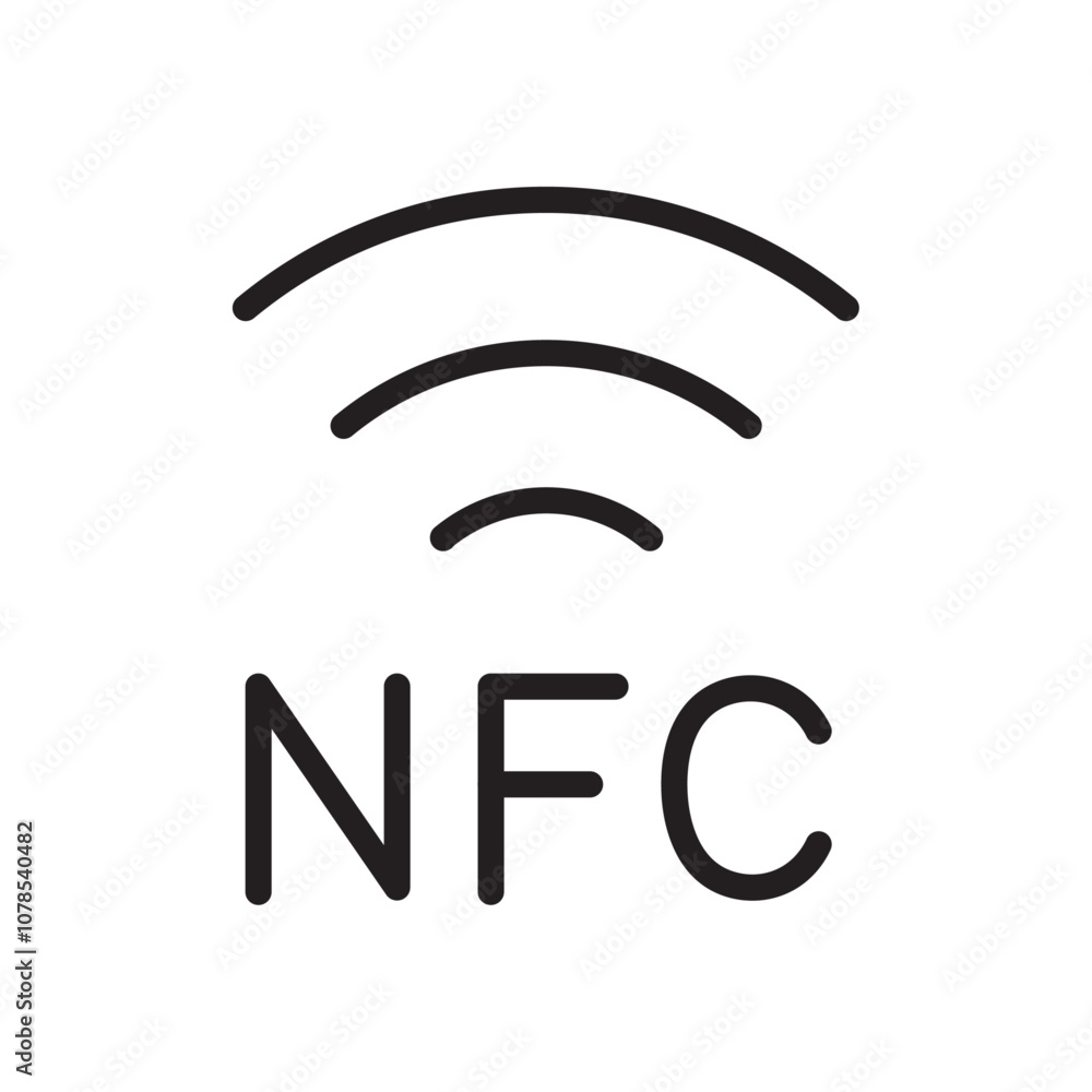 NFC icon Outline vector for web ui NFC icon Outline vector for web ui