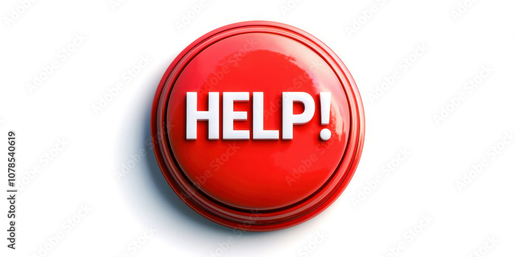 A red button with white letters that says HELP A red button with white letters that says HELP