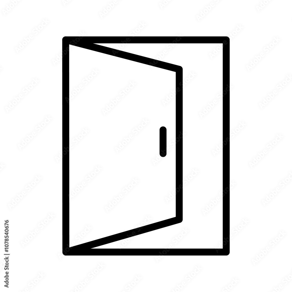 Open door icon Outline vector for web ui Open door icon Outline vector for web ui