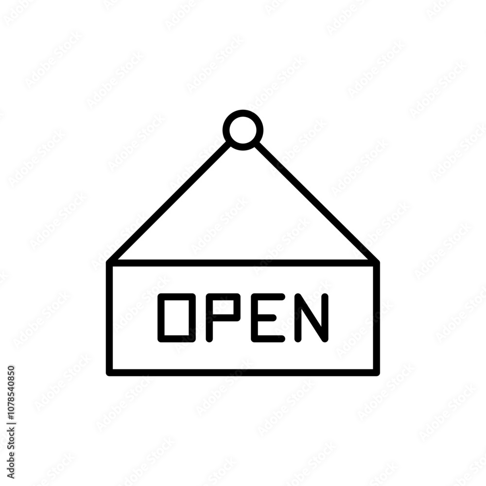 Open sign Outline vector for web ui Open sign Outline vector for web ui