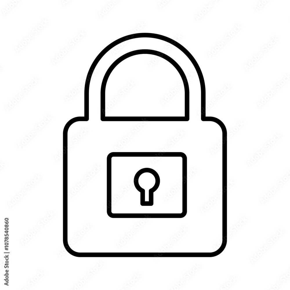 Padlock icon Outline vector for web ui Padlock icon Outline vector for web ui