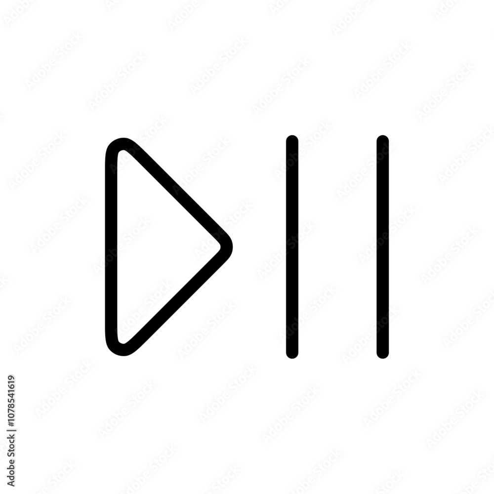 Play pause icon Outline vector for web ui Play pause icon Outline vector for web ui