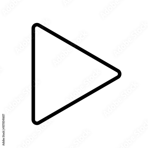 Play Button icon Outline vector for web ui