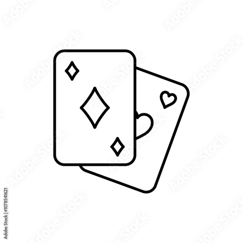 Playing cards icon Outline vector for web ui