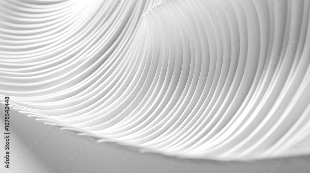Naklejka premium Abstract White Paper Curves: Modern Background Texture for Minimalist Design