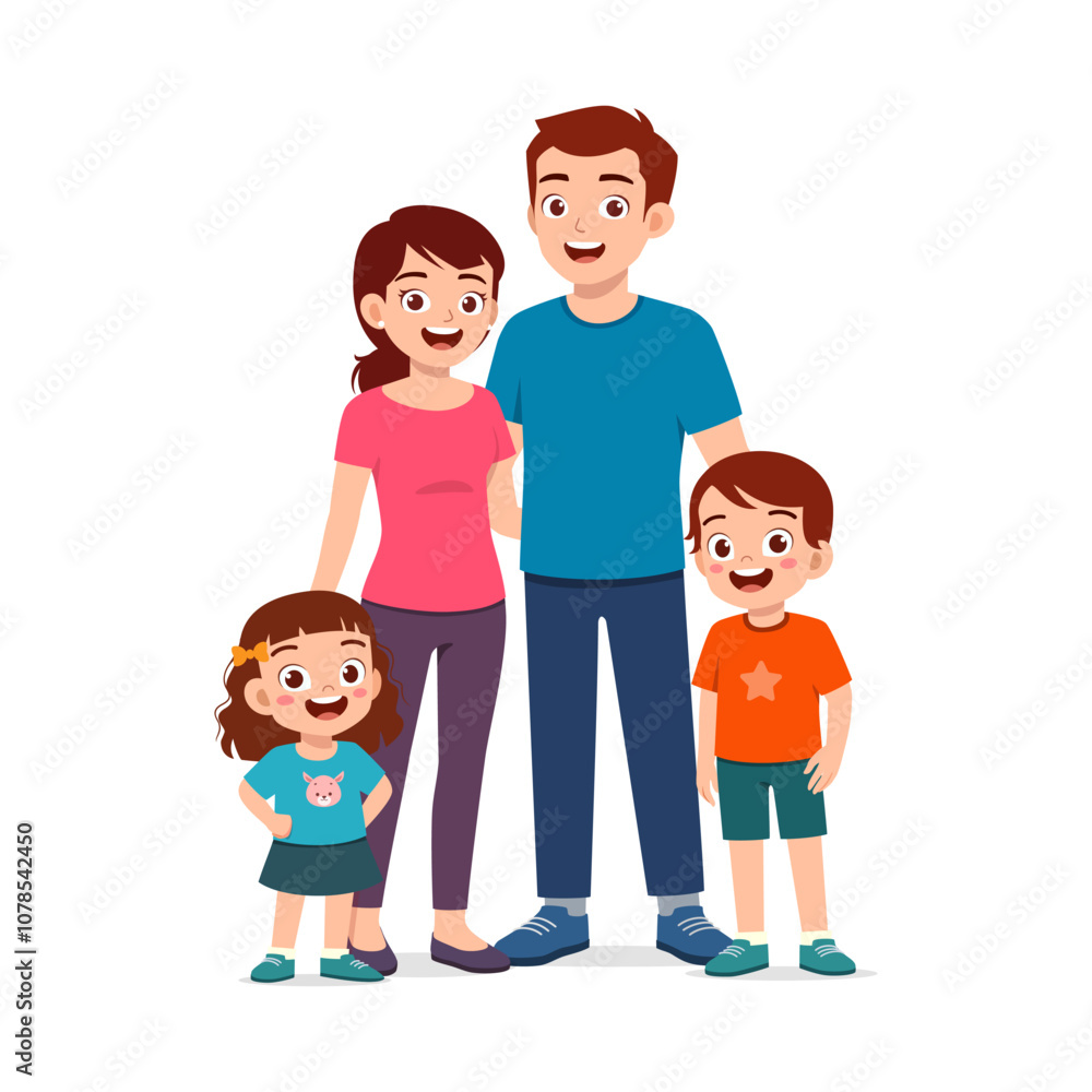 happy family portrait contain father mother son daughter baby happy family portrait contain father mother son daughter baby